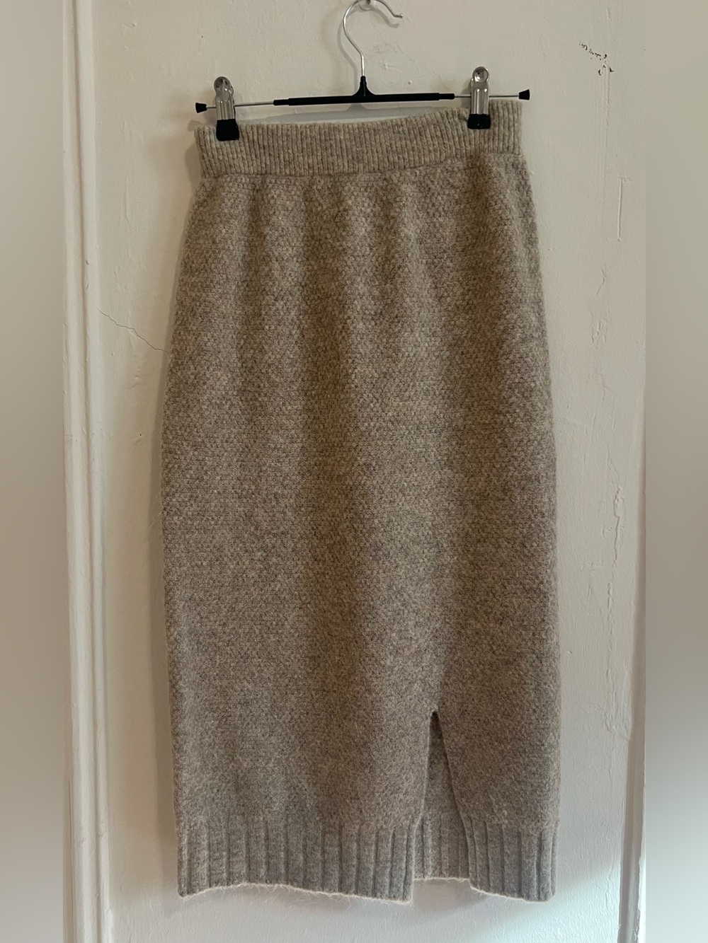 SNDYS Neutral Beige Knit Midi Skirt
